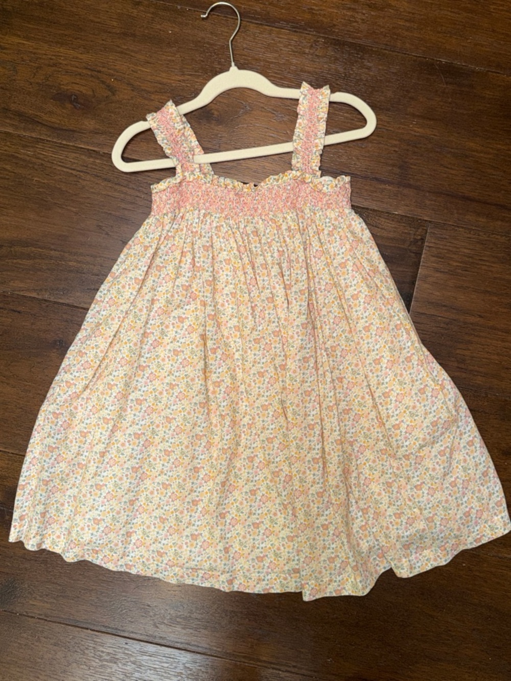 Minnow - Girls Floral Smocked Ruffle Strap Sundress - Size: 7-8Y
